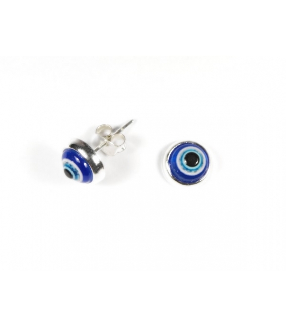 Boucles d'oreilles Argent Mauvais Oeil 8mm Prix Paire