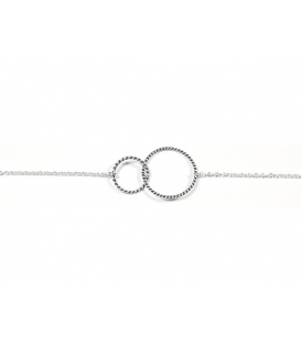 Bracelet Argent Cercles Tressés 16,50+3cm