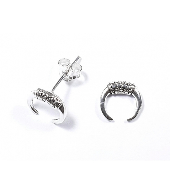 Boucles d'oreilles Argent Lune Inversée Prix Paire