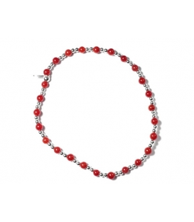 Bracelet Argent Boules Corail