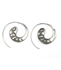 Boucles d'oreilles Argent Spirale 26mm. Prix Paire