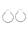 Boucles D'oreilles Créoles Argent Tressées 30mm Prix paire