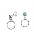 Boucles d'oreilles Argent Cercle Turquoise Prix Paire