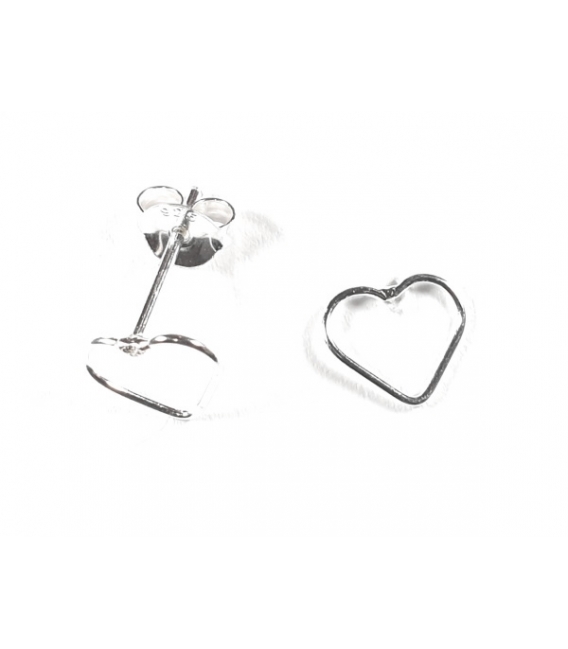 Boucles d'oreilles Argent Coeur. Prix Paire