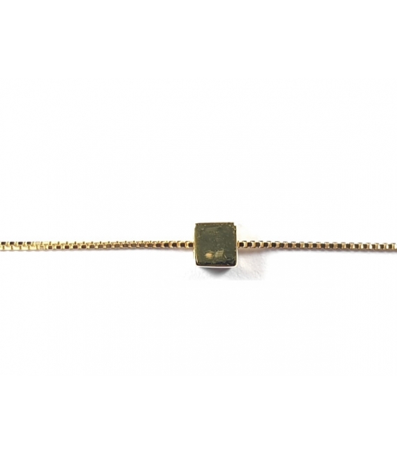 Bracelet Argent Cube 15,5+3cm Recouvert