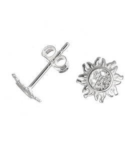 Boucles d'oreilles Argent Soleil Zirconium Prix Paire