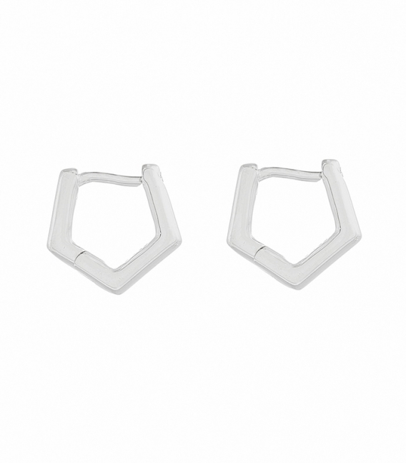 Aro Plata Pentagonal 11mm Precio Par