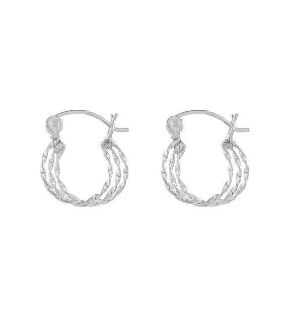 Aro Plata Tres Aros Trenzados 14mm Precio par