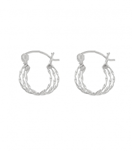 Aro Plata Tres Aros Trenzados 14mm Precio par