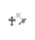 Boucles d'oreilles Argent Croix Sculpté 9mm Prix Paire