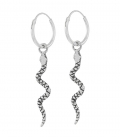 Créoles Argent avec Serpent (26mm) 12mm Prix Pair