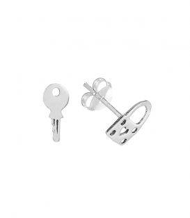 Boucles d'oreilles Argent Clef et Verrou 1,20cm Prix Paire