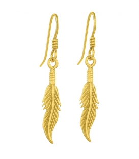 Boucles d'oreilles Argent Plume 33mm Recouvertes. Prix Paire