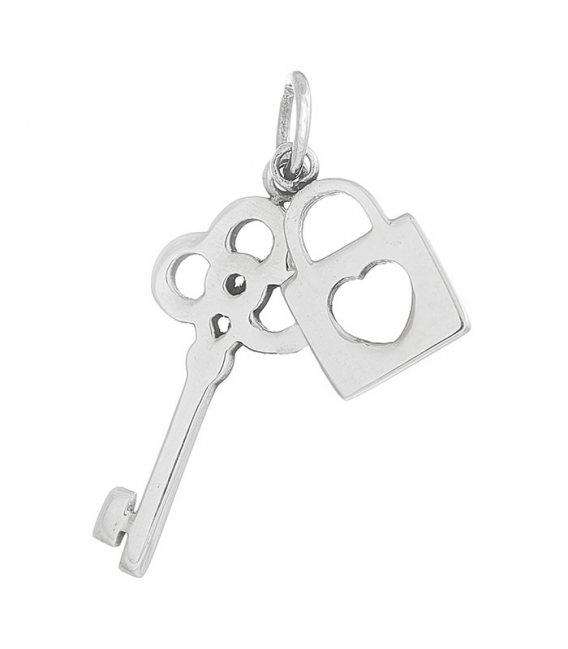 Pendentif Argent Clef et Verrou 1,90cm