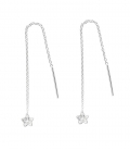 Boucles d'oreilles Argent Chaîne Zirconium 4mm. Prix Paire