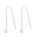 Boucles d'oreilles Argent Chaîne Zirconium Bleut. Prix Paire