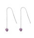 Pendiente Plata Cadena Circonita Morada 4.5mm Precio par