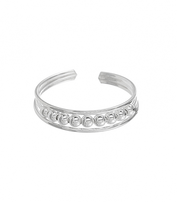 Anillo Plata Pie Midi 9 Bolas