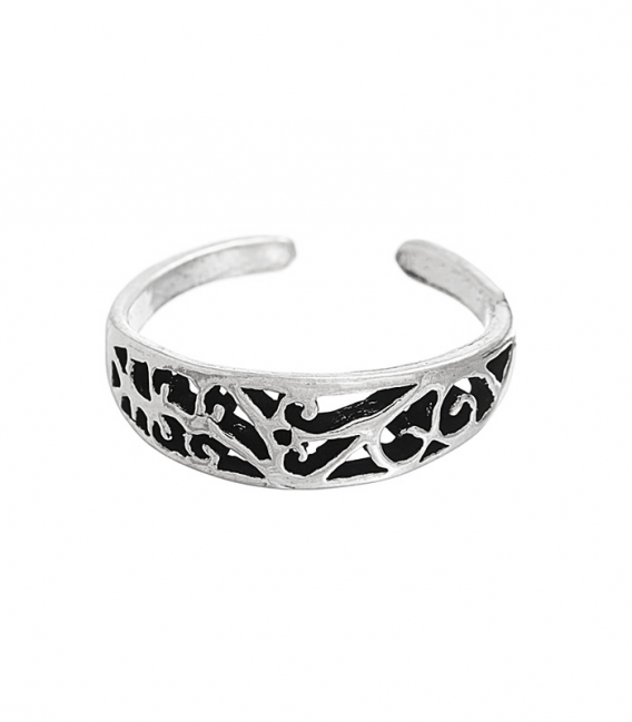 Bague Argent Pied Midi Bali