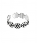 Bague Argent Pied Midi Fleurs