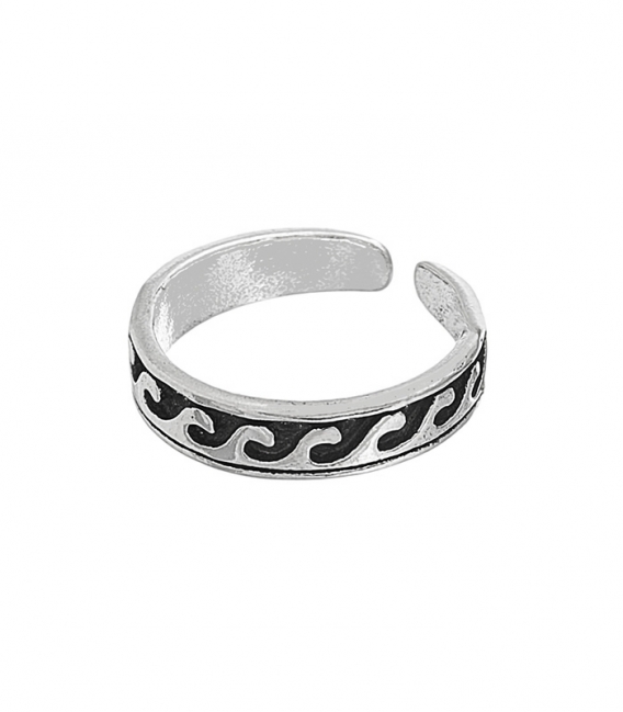 Bague Argent Pied Midi Vagues