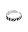 Bague Argent Pied Midi Vagues