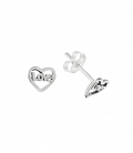 Boucles d'oreilles Argent Coeur Love 6.5mm Prix Paire