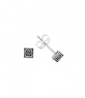 Boucles d'oreilles Argent Carrés 3.6mm. Prix Paire