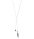 Collier Argent Mauvais Oeil Plume 35+5,5cm