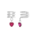 Cartilage Argent Coeur Zirconium Rose Prix Paire