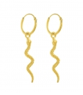 Creoles Argent 12mm (26mm)Serpent Recouvert d'or Prix paire