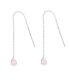 Boucles d'oreilles Argent Chaîne Zirconium Rose 4mm. Prix Paire