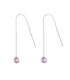 Pendiente Plata Cadena Circonita Morada 4.5mm Precio par