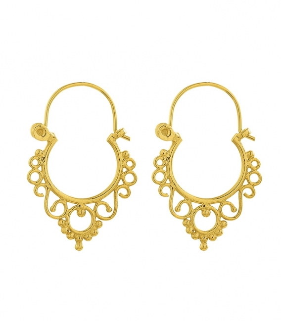 Boucles D'oreilles Argent Filigrane 3,10cm. Prix Paire Recouvert d'or