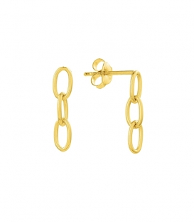 Boucles d'oreilles Argent chaîne 1,5cm Recouvert d'or Prix paire