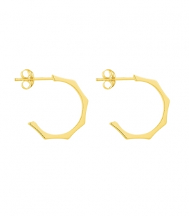 Boucles d'oreilles Demi-cercle Hexagonal Recouvert d'or 18k