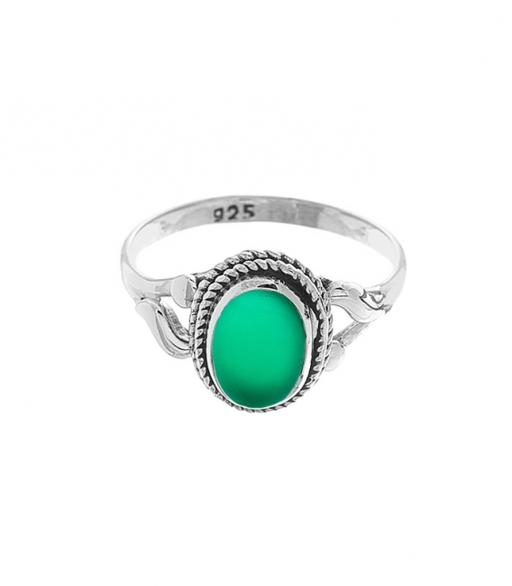 Bague Argent Jade 1,00cm 77