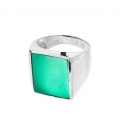 Bague Chevaliere Argent Jade 2,30cm