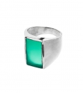 Bague Chevaliere Argent Jade 2,20cm