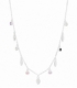 Collier Argent Zirconium Couleur Pume 38+3cm