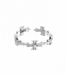 Bague Argent Pied Midi Croix