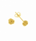 Boucles d'Oreilles Argent Noeud 5mm.Plaqué Or. Prix paire