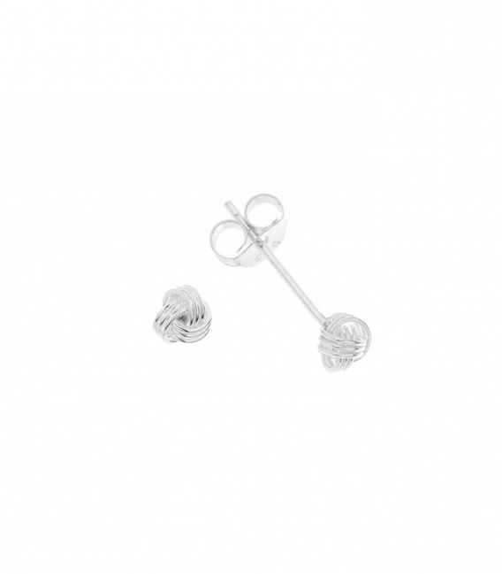 Boucles d'Oreilles Argent Noeud 4mm. Prix paire