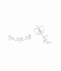 Boucles d'oreilles Argent Trois Coeurs1,30cm. Prix paire