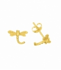 Boucles d’oreilles Argent Libellule 9mm Recouvert d'Or