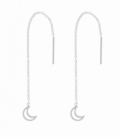 Boucles d'oreilles Chaîne Argent Lune 8cm Prix Paire