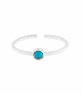 Bague Argent Ajustable Turquoise 4mm