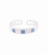 Bague Argent Ajustable Email Bleu et Blanc