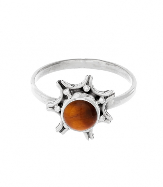 Bague Argent Oueil du Tigre 12mm