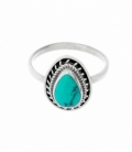 Bague Argent Turquoise 14 X 10mm